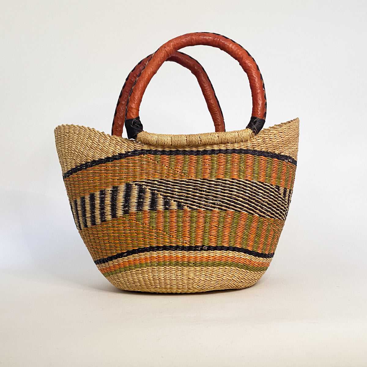 Medium Multicoloured Closed Weave U-shopper Baskets