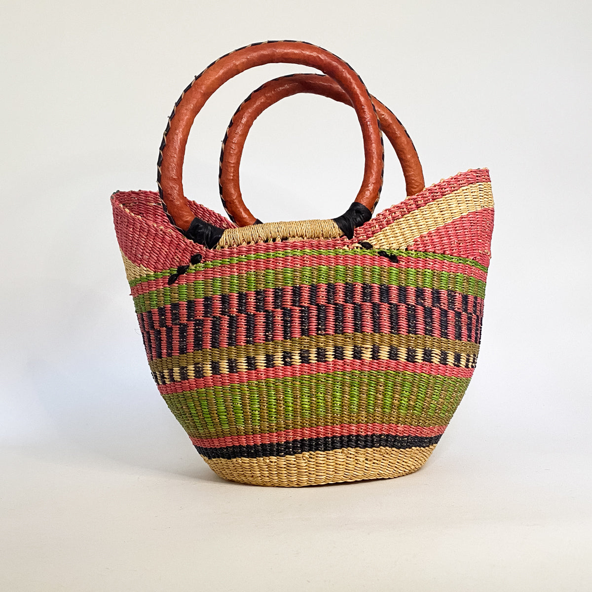 Medium Multicoloured Closed Weave U-shopper Baskets