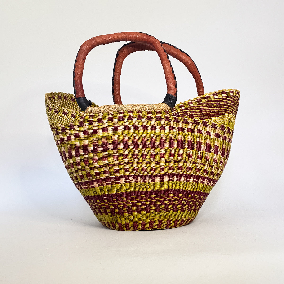 Medium Multicoloured Closed Weave U-shopper Baskets