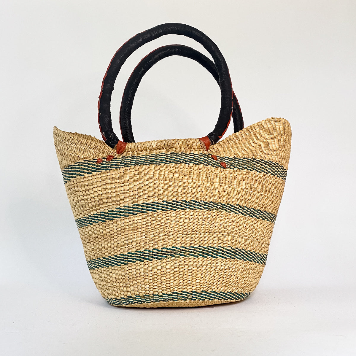 Large Multicoloured Closed Weave U-Shopper Baskets