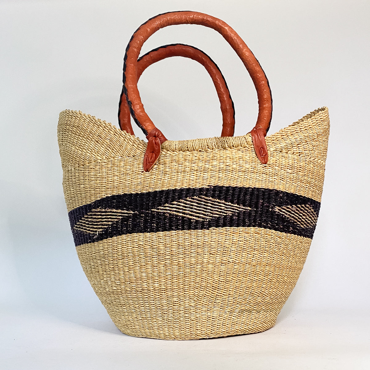 Large Multicoloured Closed Weave U-Shopper Baskets