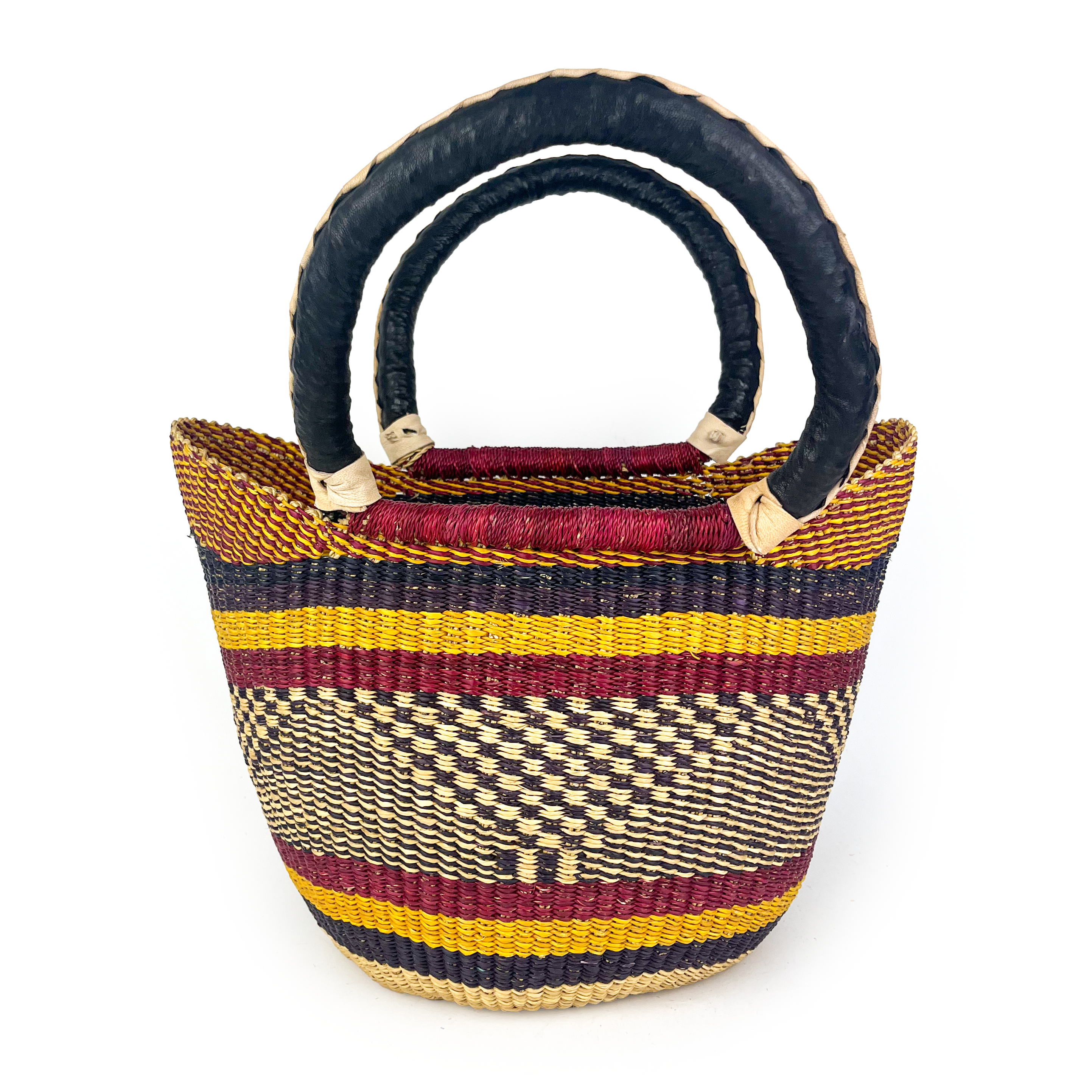Medium Multicoloured Closed Weave U-shopper Baskets
