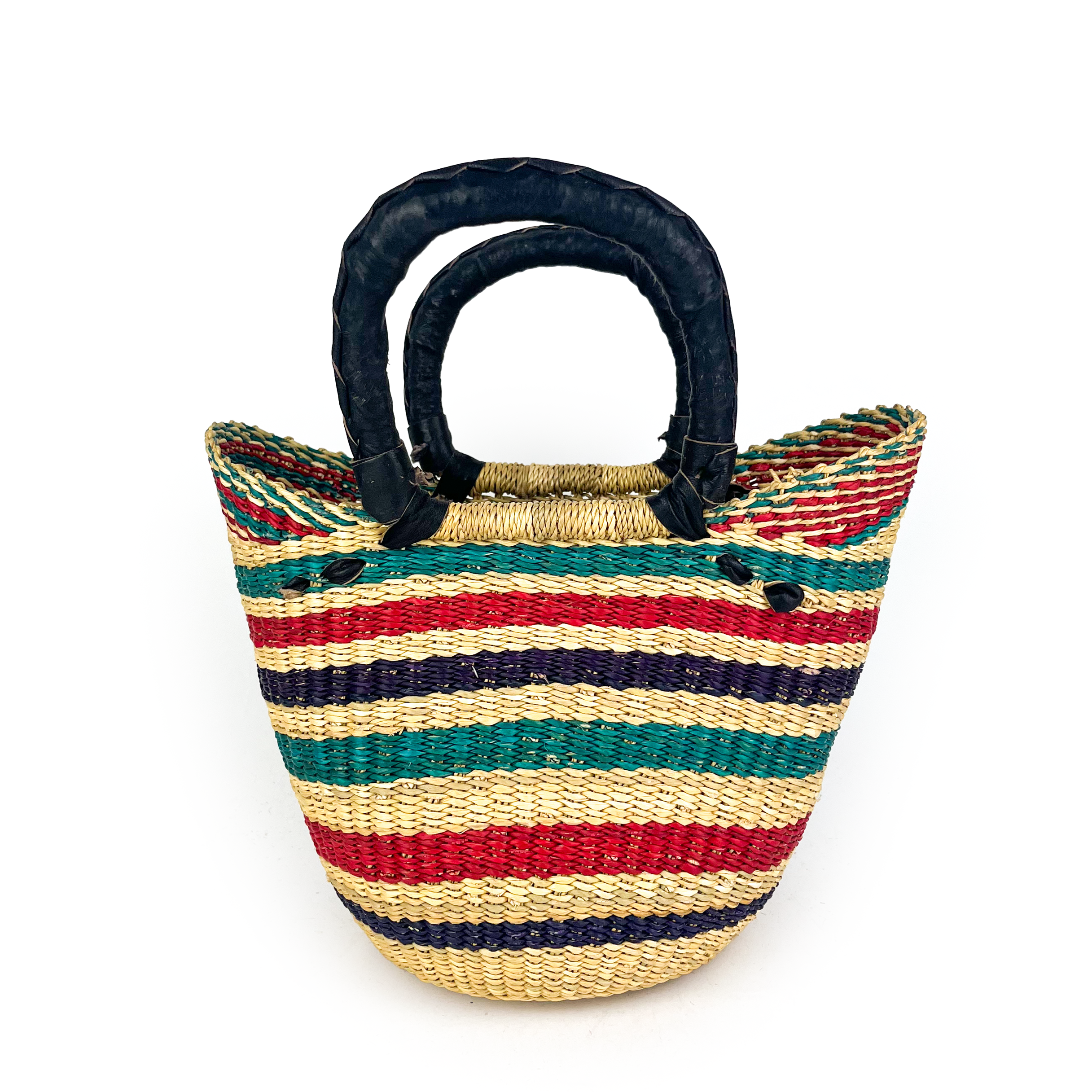Small Multicoloured Closed Weave U-shopper Baskets