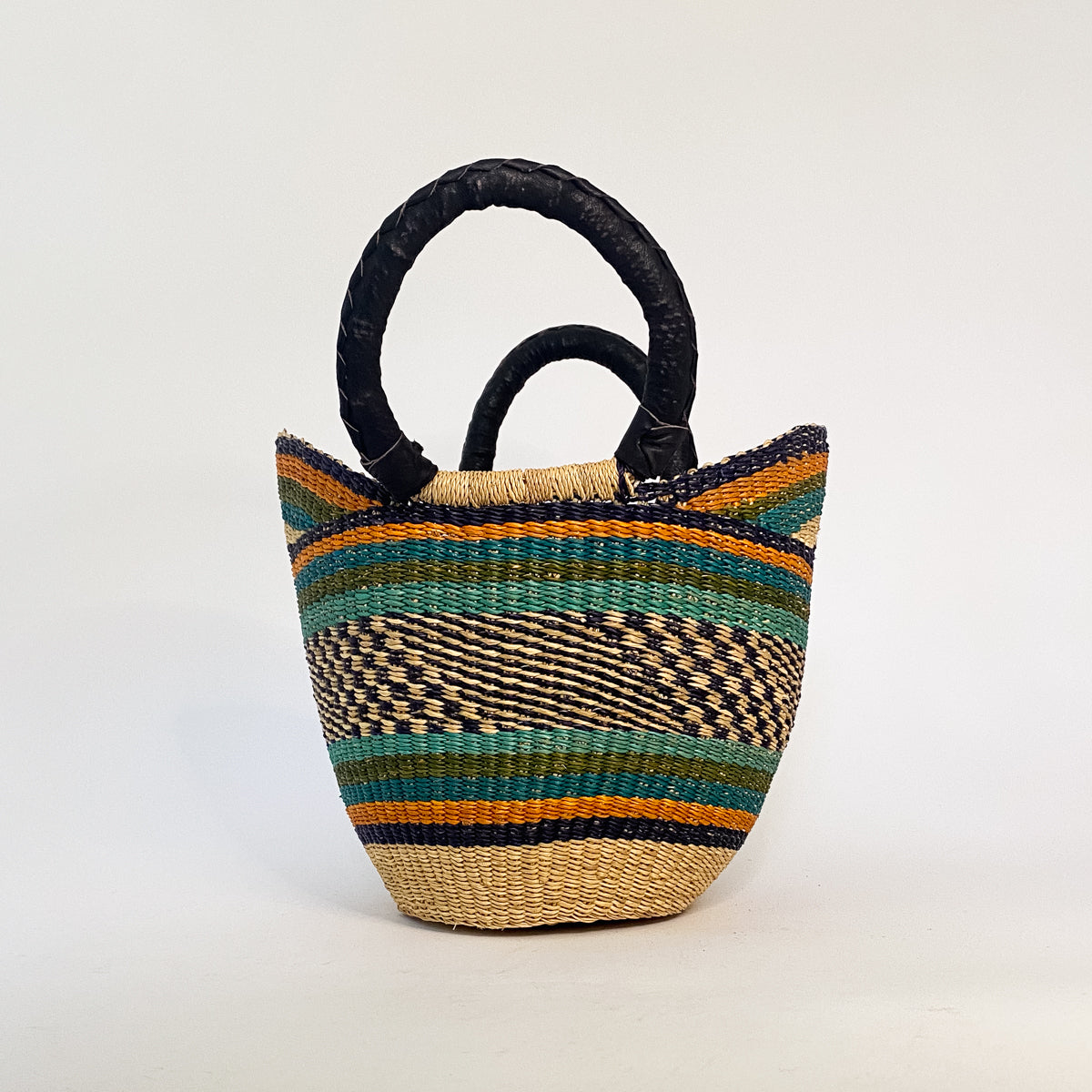 Small Multicoloured Closed Weave U-shopper Baskets