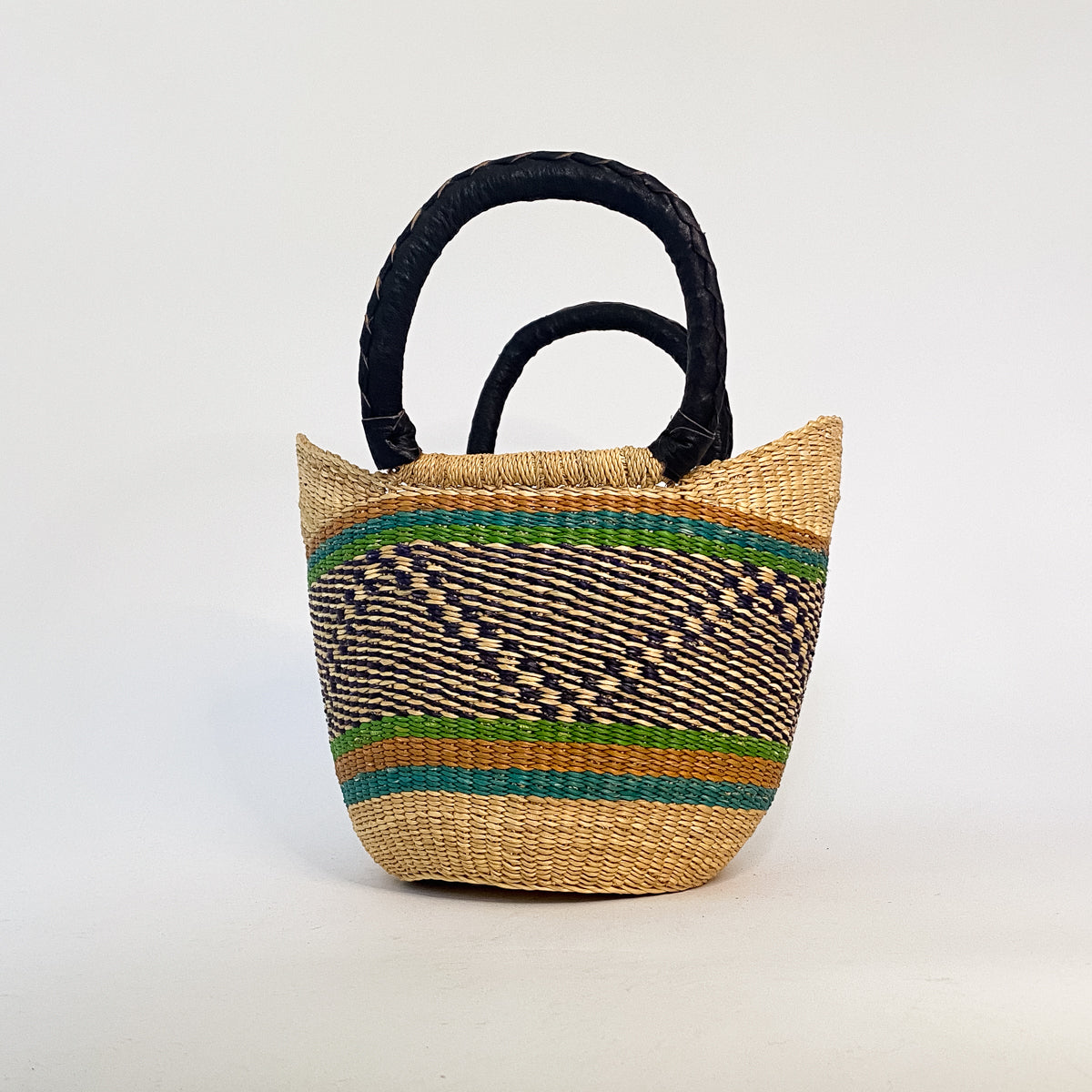 Small Multicoloured Closed Weave U-shopper Baskets