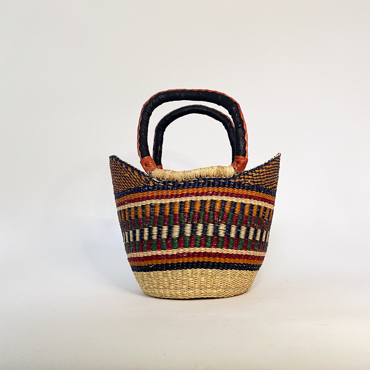 Small Multicoloured Closed Weave U-shopper Baskets