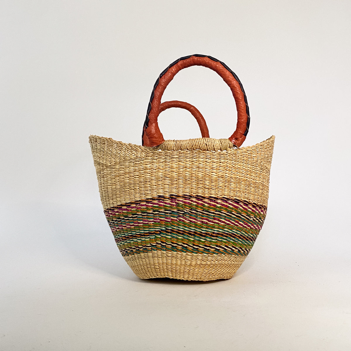 Small Multicoloured Closed Weave U-shopper Baskets