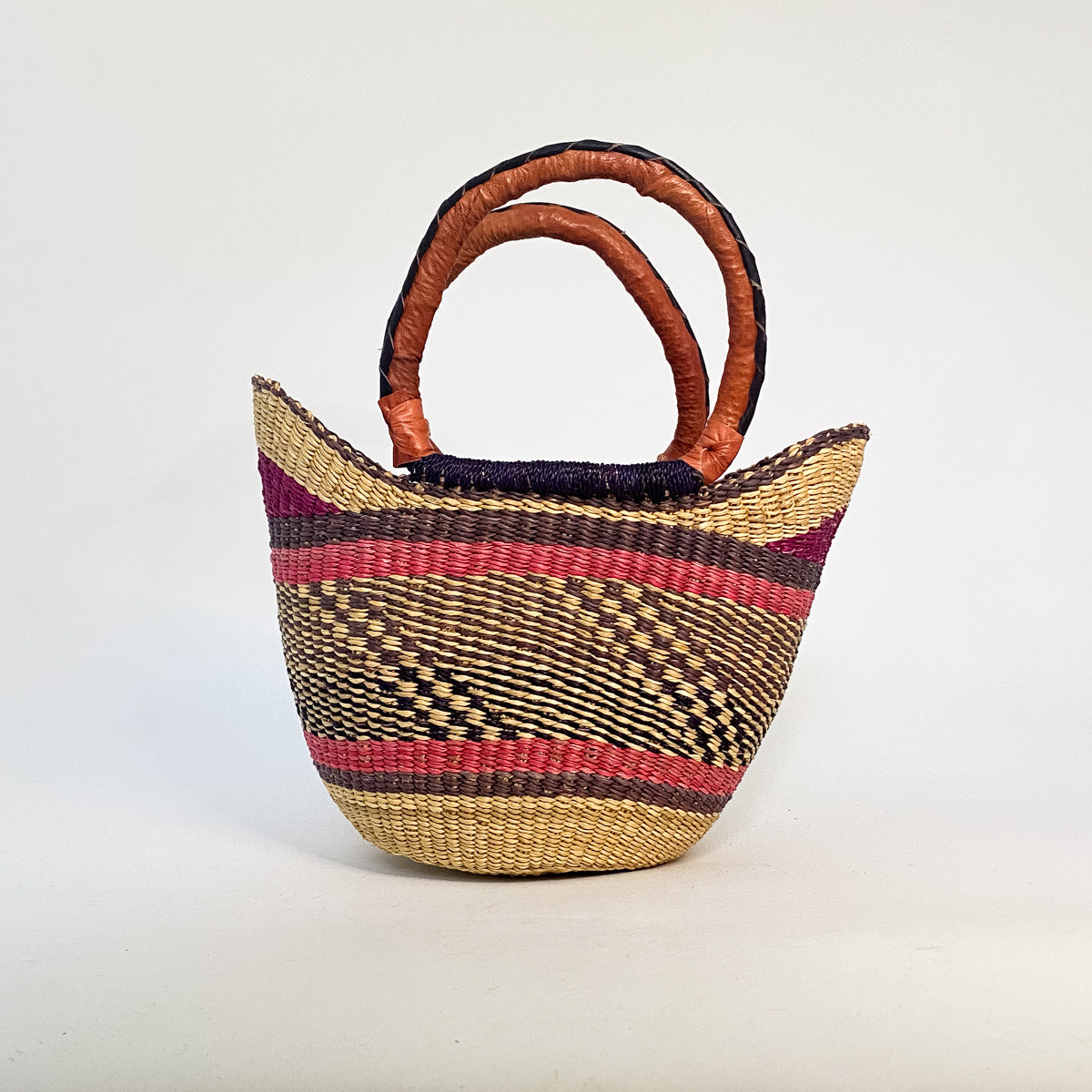 Small Multicoloured Closed Weave U-shopper Baskets