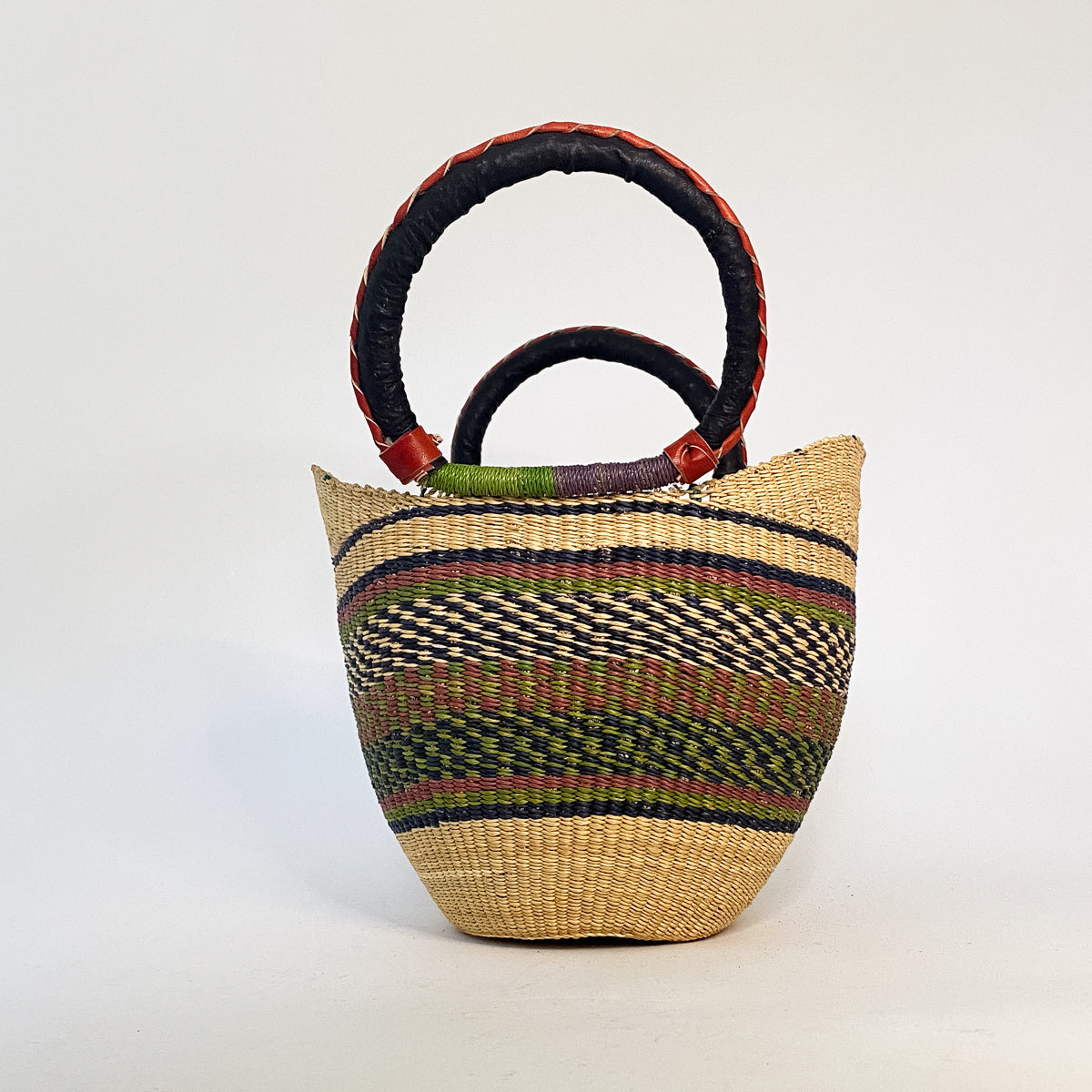 Small Multicoloured Closed Weave U-shopper Baskets