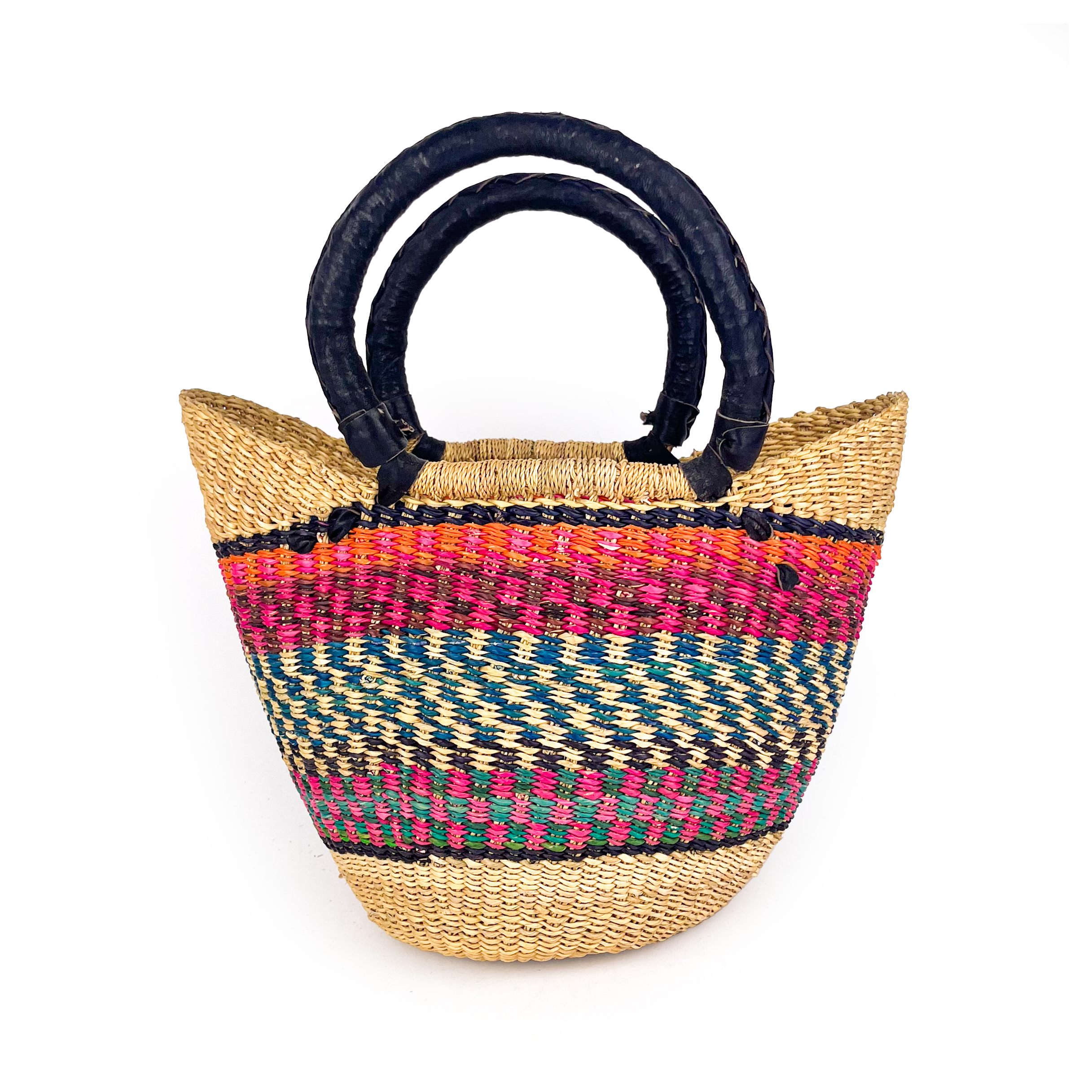 Small Multicoloured Closed Weave U-shopper Baskets