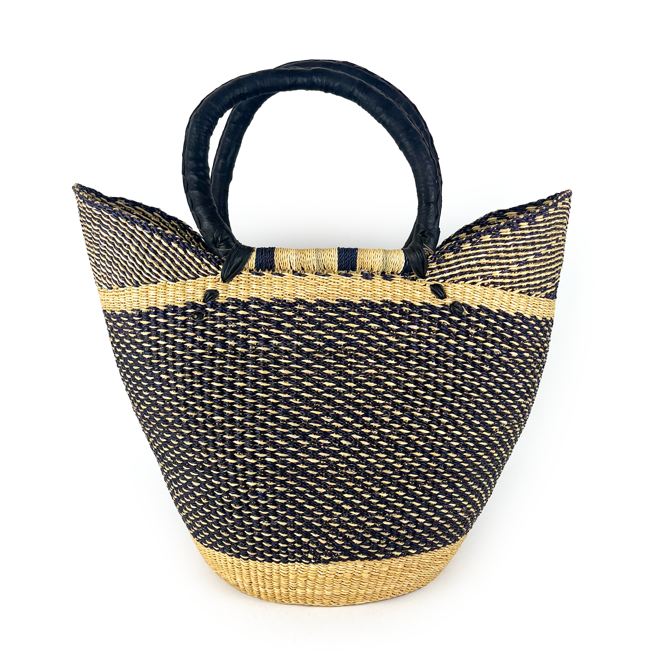Large Multicoloured Closed Weave U-Shopper Baskets