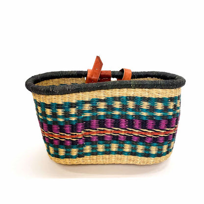 Frafra Purple and Turquoise bicycle basket
