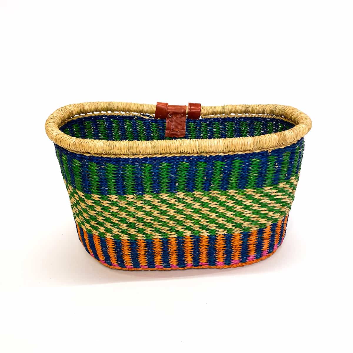 Bicycle Basket Blue and Green with Orange Base