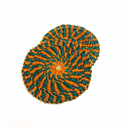 Swirl of Orange and Green Frafra Coasters