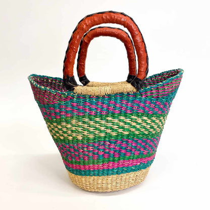 Small Multicoloured Closed Weave U-shopper Baskets