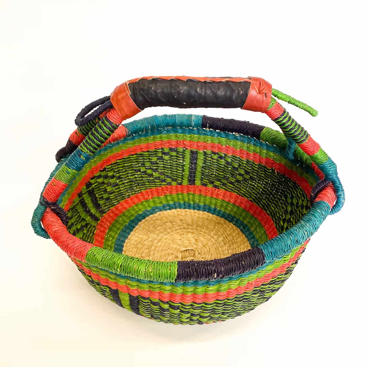 Small Round Baskets Vibrant Green