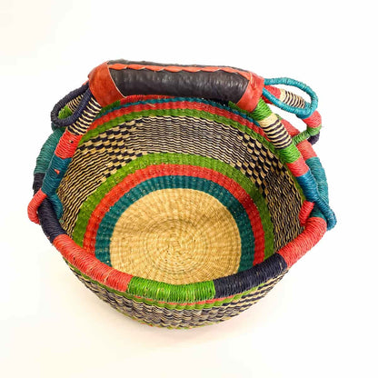 Small Round Baskets Bright Green and Red