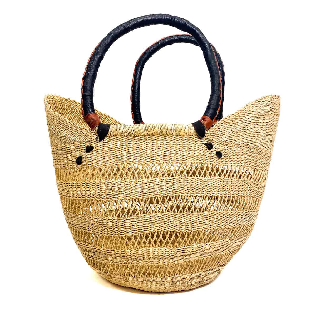 Large Natural Open Weave U-shoppers