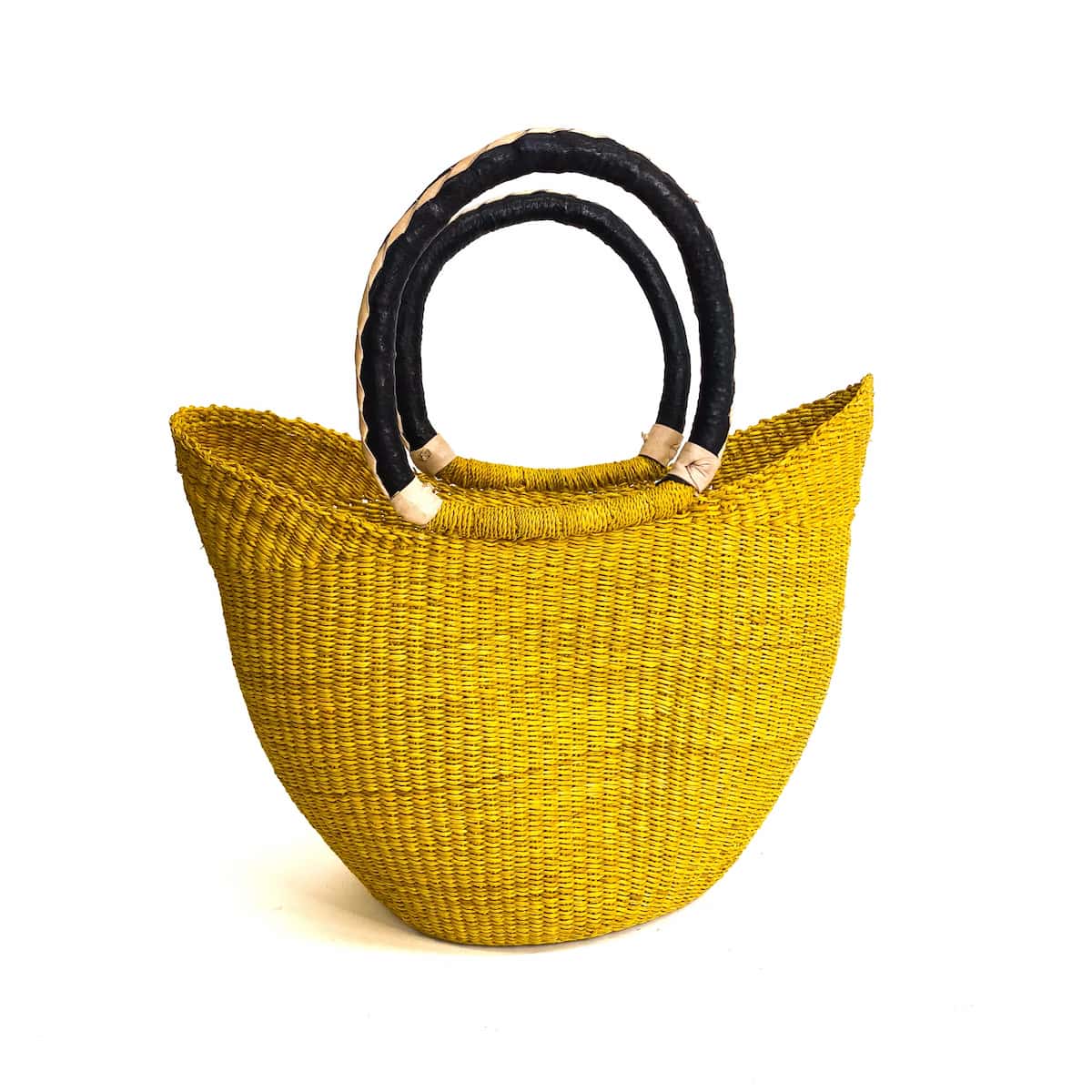 Medium Colour Block Closed Weave U-shopper Baskets
