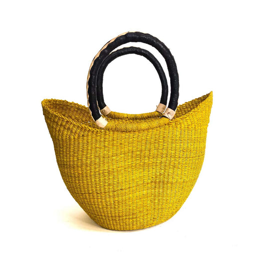 Medium Colour Block Closed Weave U-shopper Baskets