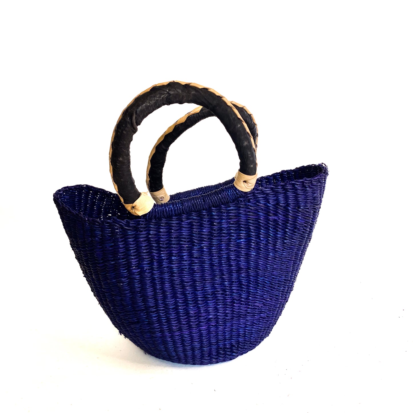 Small Colour Block Closed Weave U-shopper Baskets