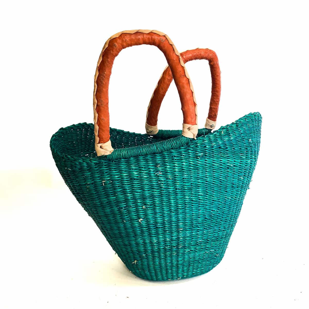 Small Colour Block Closed Weave U-shopper Baskets