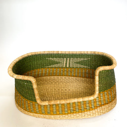 Large Dog Baskets Green and Earthy Yellow