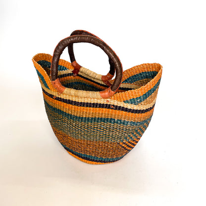 Medium Multicoloured Closed Weave U-shopper Baskets