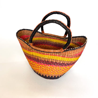 Medium Multicoloured Closed Weave U-shopper Baskets