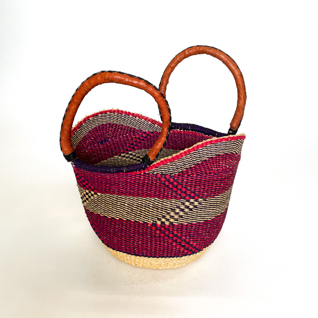Multicoloured Closed Weave U-shopper Basket