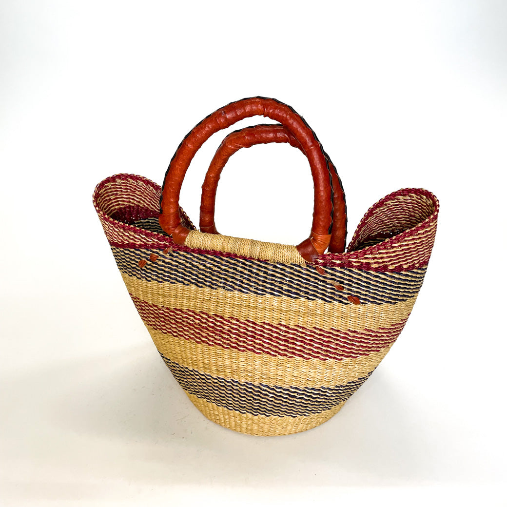 Multicoloured Closed Weave U-Shopper Basket