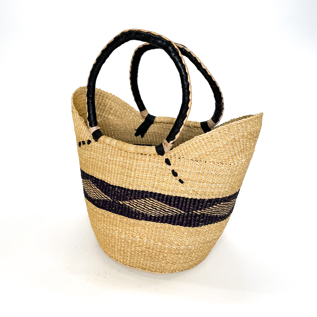 Large Multicoloured Closed Weave U-Shopper Baskets